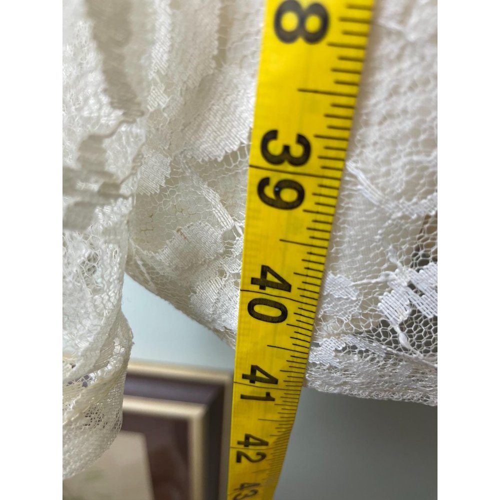 Vintage 1950s lace wedding dress ivory tea length - Picture 8 of 12